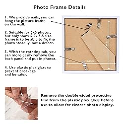 JCJMY 6x6 Picture Frame White for Wall Hanging or