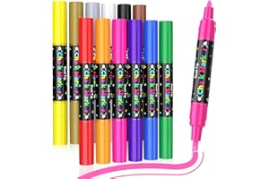 KERIFI Liquid Chalk Markers Erasable - 12 Vibrant Colors Non-Toxic Chalkboard Markers, Washable & Wet Erase Neon Makers for Blackboard, Chalkboard Signs, Car Window, Glass,Bistro