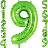 Green Number 9 Balloon 40 Inch, Big Large Foil
