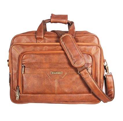 Handcuffs Leather 17-inch Rust Messenger Laptop Bag for Men