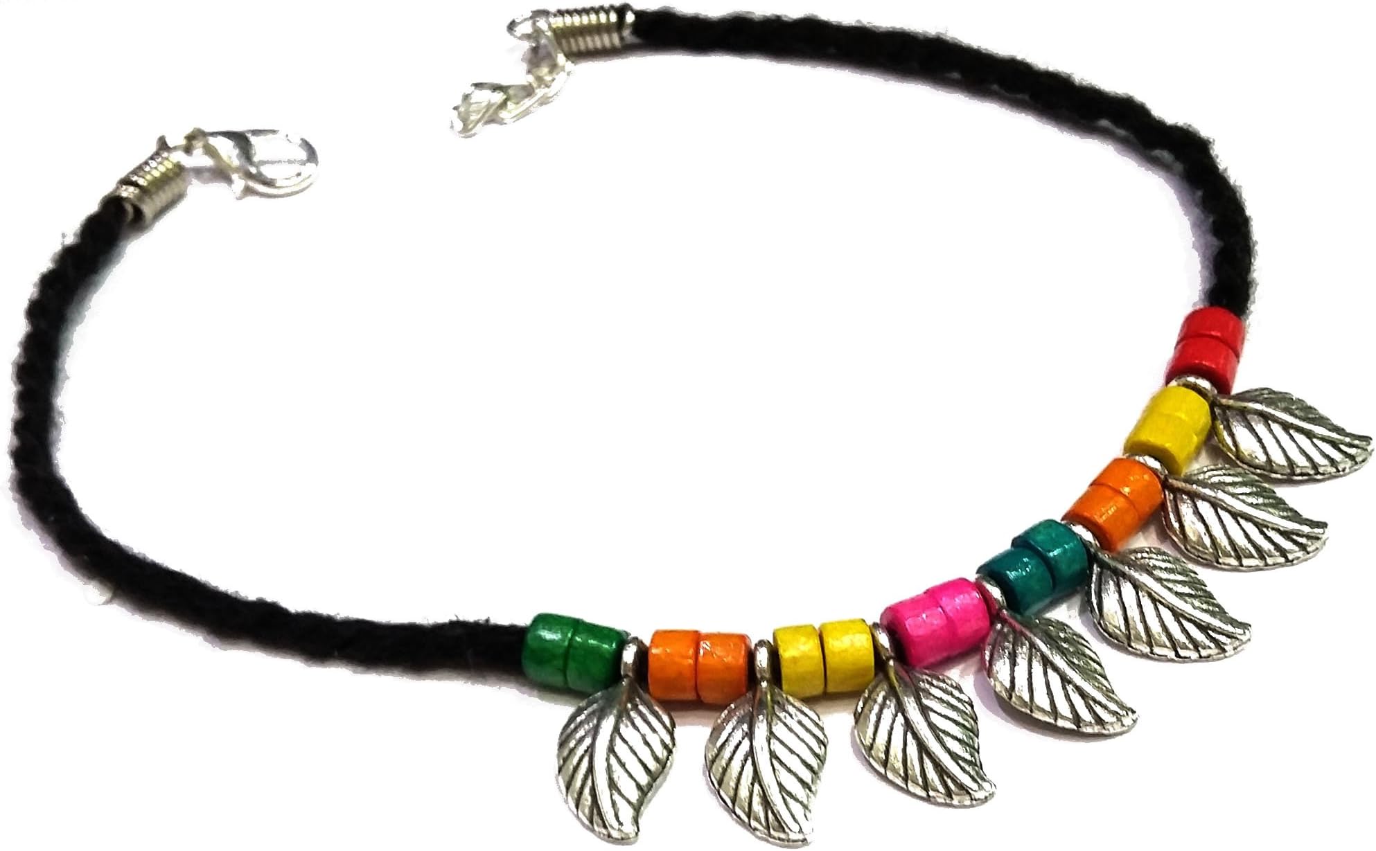 Gurjari Black Thread Leaf Hanging Anklet