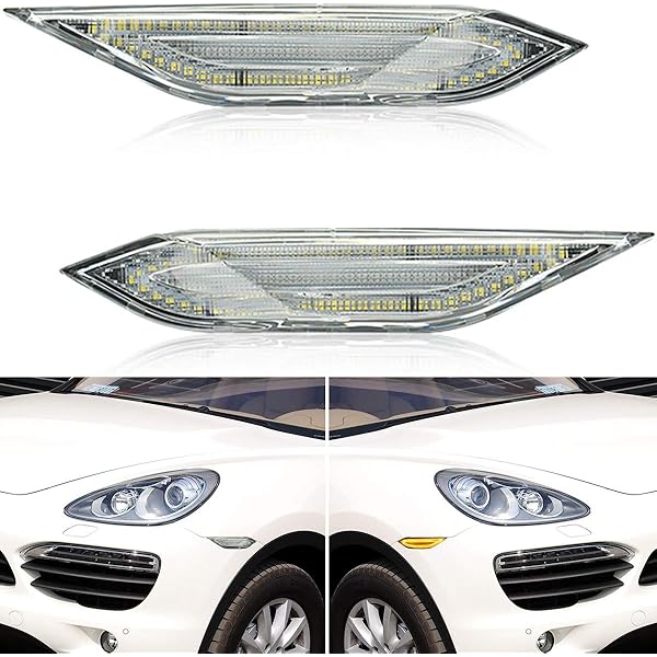 サイドマーカー サイドマーカーライトインジケータランプポルシェカイエンヌ20112014に適している電球がフィットしない ペア Side