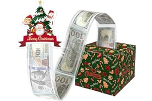 BANNOVELLA Christmas Money Box for Cash Gift Pull, Surprise Money Gift Boxes for Kids Adults with 30 Pcs Transparent Bags - Fun Ways to Give Cash as A for Your Loved Ones