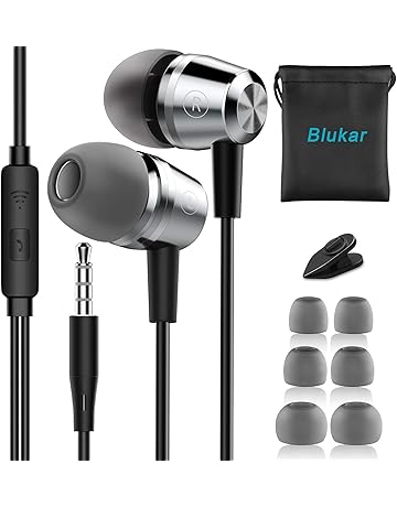 Blukar Auriculares In Ear, Auriculares con Cable y Micrófono Headphone Sonido Estéreo para Samsung Galaxy, Huawei, XiaoMi, PC, MP3/MP4 Android y Todos los Dispositivos de Auriculares de 3,5 mm