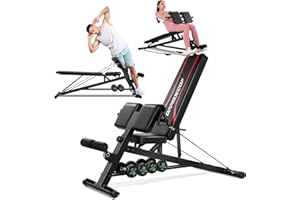 OPPSDECOR Weight Bench Set with Preacher Curl Hyper Back Extension, All-in-One Sit Up Bench, Roman Chair, Professional Bench Press for Full Body Exercise Workout Benches for Home Gym
