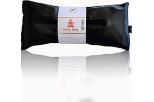 Blissful Being Lavender Eye Pillow - Hot or Cold Weighted Satin Eye Mask perfect for Sleeping, Yoga, Meditation - Gifts for Women, Birthday, Teachers - Natural Herbal Relaxation (Onyx)