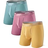 Separatec Mens Underwear with Pouch for balls Anti Chafing Underwear Men Athletic Sport Performance Long Boxer Briefs 3 Pack