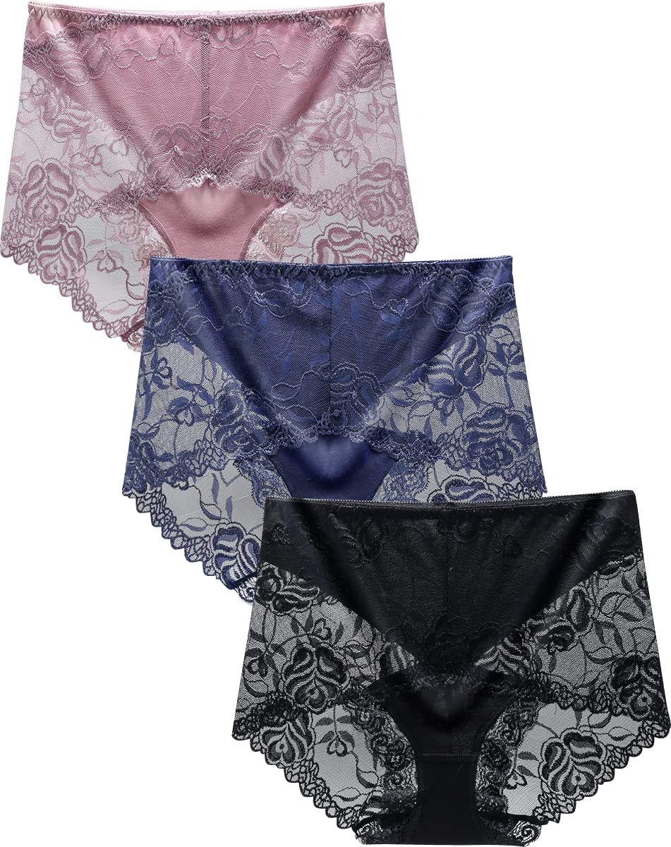 Full Coverage Brief with Lace 3 Pack