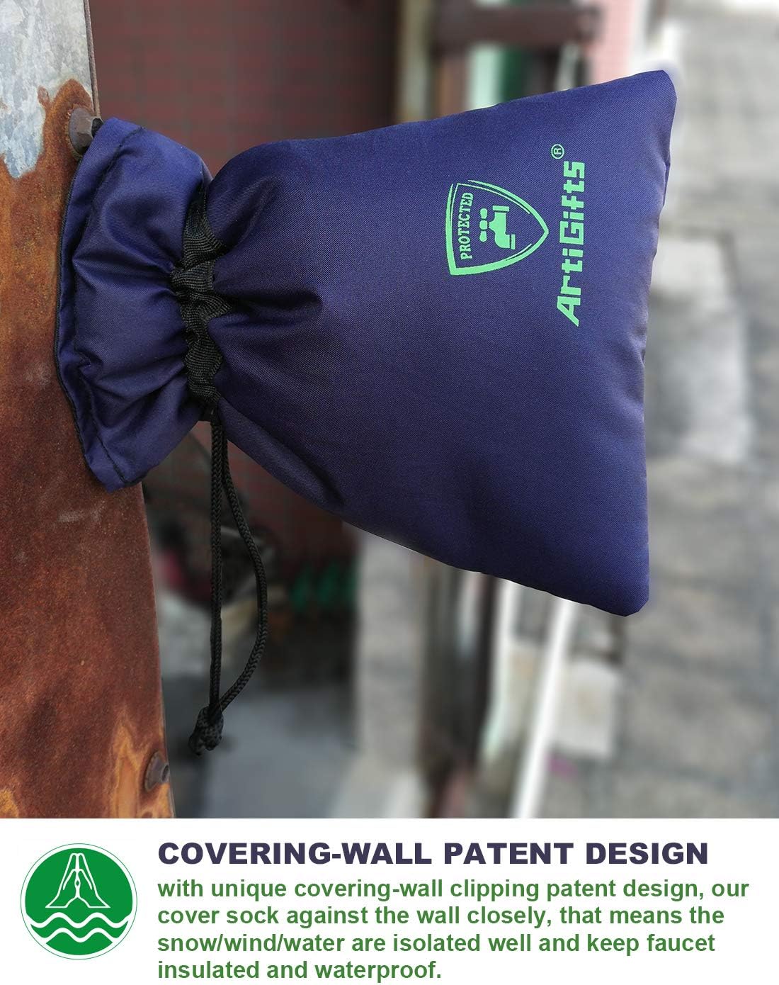 ArtiGifts Pro Outdoor Faucet Cover Socks for Winter Freeze Protection, 5.9" W x 7.7" H, Mazarine Blue, Set of 2 : Garden & Outdoor