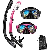 DIPUKI Snorkeling Gear for Adults Snorkel mask Set Scuba Diving mask Dry Snorkel Swimming Glasses Swim Dive mask Nose Cover Y