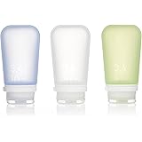 humangear Gotoob+ Refillable Silicone Travel Size Bottles with Locking Cap, 3pk Set
