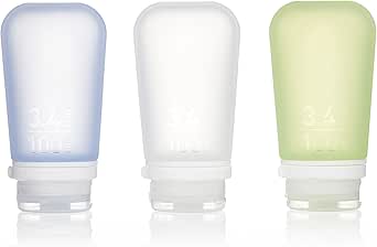 humangear Gotoob+ Refillable Silicone Travel Size Bottles with Locking Cap, 3pk Set