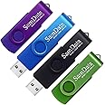 SamData 32GB USB Flash Drives 4 Pack 32GB Thumb Drives Memory Stick Jump Drive with LED Light for Storage and Backup (4 Colors: Black Blue Green Purple)