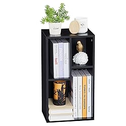 VECELO 3-Cube Open Bookcase, Small Bookshelf with