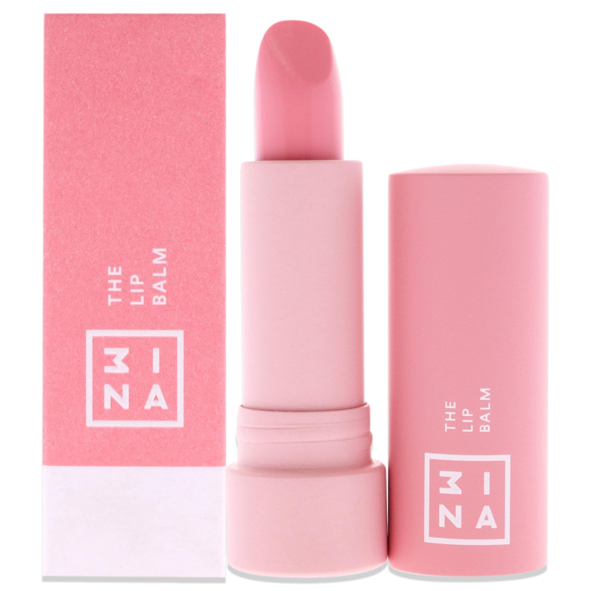 3INA MAKEUP - Vegan - The Lip Balm - Pink - Intensive Lip Balm - Hydrating Lip Care Chapstick - Moisturizing - Nourishing - Protects and Restores Dry Lips - Soft Natural Finish - Cruelty Free