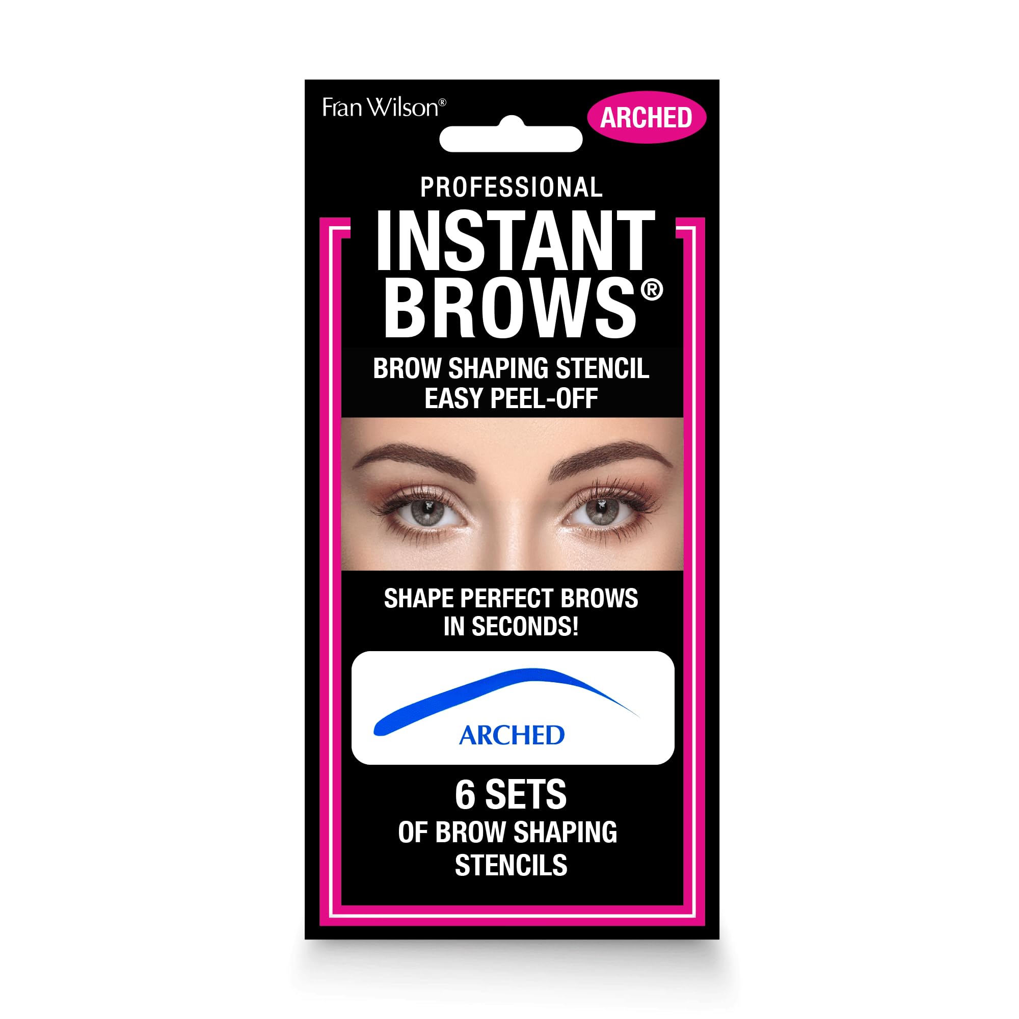 Photo 1 of Fran Wilson Instant Brows Makeup Tool: Adhesive Stencils for Perfectly Shaped Brows, Easy to Use, Ideal for Beginners and Pros - Arched