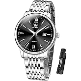 OLEVS Mens Watches,Big Dial Watches for Men,Day Date Watches Men,Mens Waterproof Watches,Mens Stainless Steel Watches,Analog Quartz Men's Watches,Relojes para Hombre