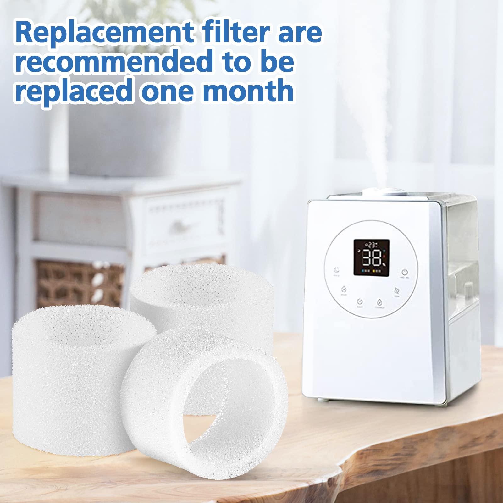 30-Pack Top Fill Humidifier Replacement Filter Compatible with LEVOIT Classic160, Dual150, Dual200S, Classic300(S), LV600S, OasisMist450S, Superior6000S Humidifiers