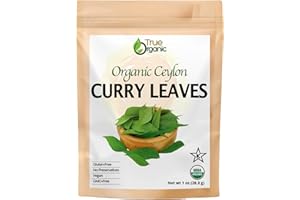 True Organic Ceylon Curry Leaves, 1 oz, Premium Grade, Gluten Free, USDA & Kosher Certified, Non-GMO.