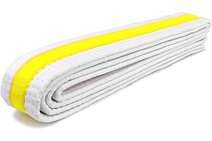 AAMA Martial Arts Belt White Belt with Mixed Color Stripe for Martial Arts - Taekwondo Karate Judo