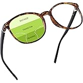 YEIN Presbyopic Progressive Multifocal Reading Glasses, Spring Hinge Blue Light Blocking Glasses, with Clear Lenses for Women and Men (+0.50/+2.75 magnification)