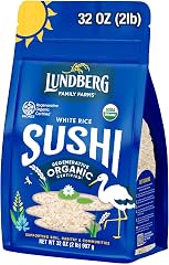 Lundberg Sushi Rice, Sticky White Japanese-Style Short Grains, Regenerative Organic Certified, 32 Oz