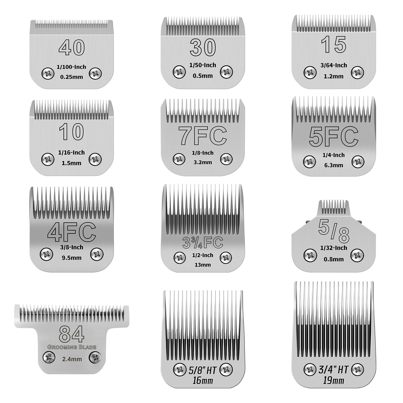 Photo 1 of YAZIYIR Pet Dog Grooming Detachable Ceramic Blades Kit,Compatible with Andis,Oster A5,Wahl KM10 Clippers,Cut Length 1/100"(0.25mm) to 3/4" (19mm),12 Pack (12 Pack)