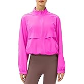 Locachy Women's Lightweight Zip Up Athletic Jacket Stand Collar Windproof Sun Protection Workout Outdoor Jacket