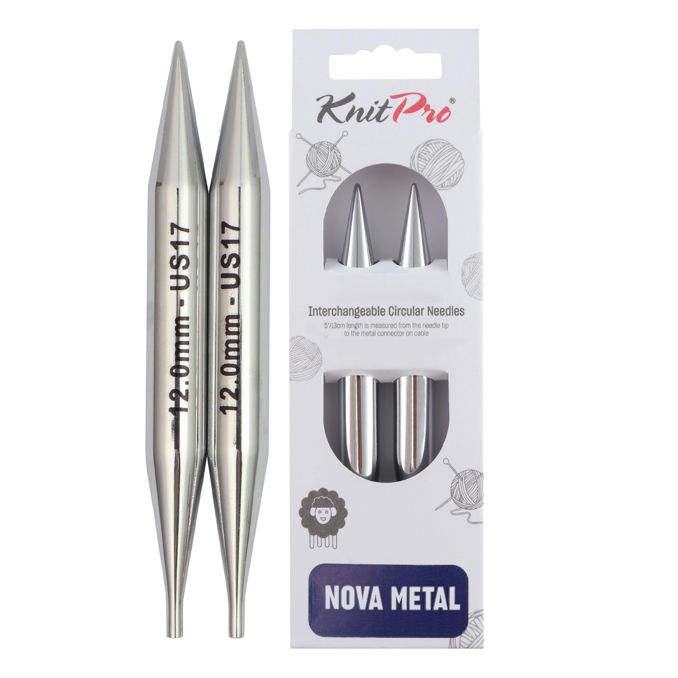 KnitPro Nova Interchangeable Circular Needles 5" (13cm) | 12.00mm