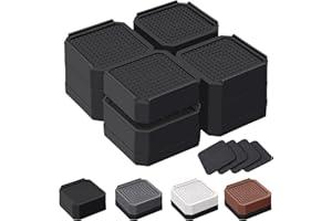 ANNKUT Bed Risers and Furniture Risers, Heavy Duty Adjustable Lifting Blocks for Couches, Desks, and Chairs, Elevates 1.5 or 3 Inches, Holds up to 4000 lbs (Black)