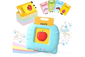 TOLOSO Talking Flash Cards for Toddlers 1-3, Educational Toddler Toys for 1 2 3 4 5 Years Old Boys Girls Birthday Gift, Montessori Learning Toy for Toddlers, Autism Sensory Toys, Pocket Speech Therapy Toy