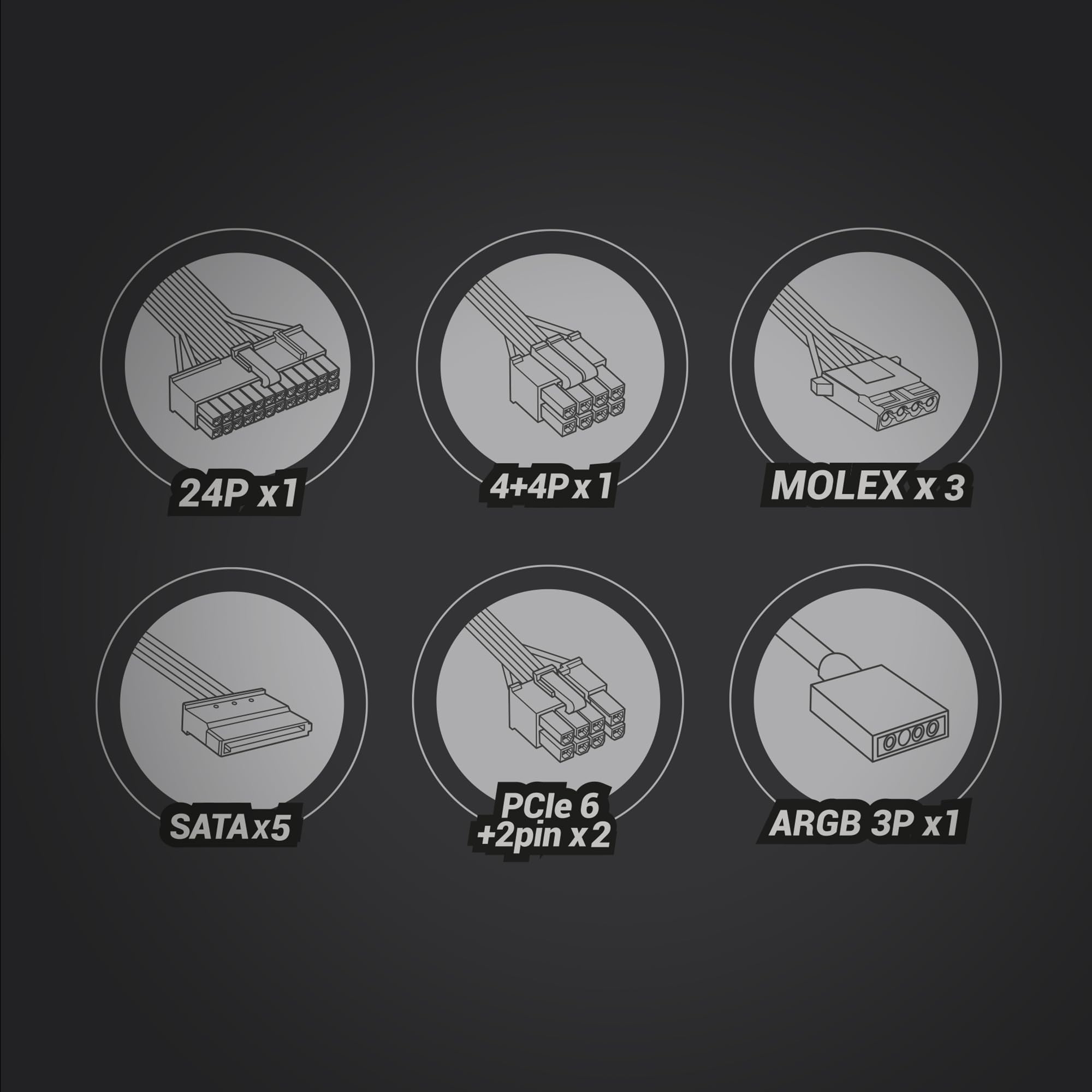 Mars Gaming Mpb750S, Atx Argb Power Supply 750W, 6 Years Warranty, 80Plus Bronze 230V Eu, 90% Efficiency, 120Mm Ai-Rpm Fan, Argb Mb Control Lighting, Dc-Dc And Smd Technologies, Black - View 6