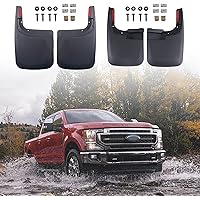 Mud Flaps Splash Guards for Ford F-250 F-350 2017-2024 (w/Single Rear Wheels & w/o OEM Fender Flares) All Weather Mudflaps Mu