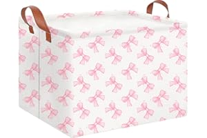 CLOCOR Rectangular Storage Basket Empty,Gift Basket,Waterproof Storage Bin with Handles,Room Decor(Star Bowknot)