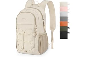 ZOMFELT Hiking Backpack for Women Men, 15L Lightweight Packable Backpack for Trip, Water Resistant Small Travel Backpacks, Foldable daypack for Hiking, Walking, Cycling, Camping, Beige