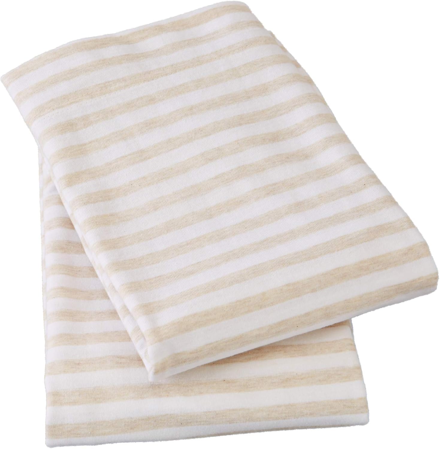 Great Bay Home Jersey Knit Pillowcase. All Season, Soft, Cozy Cases. T-Shirt Jersey Cotton Standard Pillow Case Set. Heather Cotton Jersey Case Set. (Standard Pillowcases, Oatmeal Stripe)