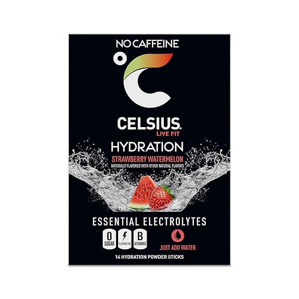 CELSIUS HYDRATION™ STRAWBERRY WATERMELON, SUGAR FREE ELECTROLYTE HYDRATION DRINK MIX (PACK OF 14)