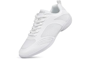 Smapavic Cheer Shoes for Youth Girls White Cheerleading Athletic Dance Shoes Tennis Sneakers for Competition Sport Training