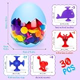 Flnlano 30 Pcs Suction Bath Toys Set Silicone Sensory Fidget Toys for Kids view 4