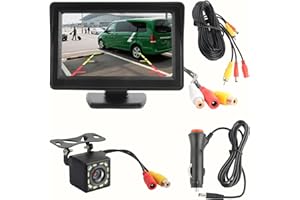 YGDMD - 12 LED Backup Camera for Cars, 150° Wide Angle Ultra HD Backup Camera with Monitor and Night Vision for Car Security 