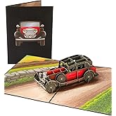 PopLife Classic Automobile 3D Pop Up Card for All Occasions - Happy Birthday, Father's Day, Congratulations, Retirement, Work Anniversary - Thinking of You, You're The Best - for Dad, for Grandpa, for