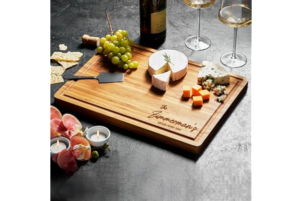 Personalized Cutting Board, Custom Bamboo Engraved Charcuterie Boards - Best Present for Wedding, Bridal Shower, Engagement, Anniversary, Housewarming, Gift Idea for Couples Bride, Parent, Family