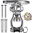 SELEWARE Silent Bearing Swivel Swing Hanger Stainless Steel Swing Hook Ceiling Mount Swing Bracket for Aerial Yoga Silks Swing Chair Heavy Bag Swing Set Indoor Outdoor Swing