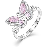 STARCHENIE Butterfly Ring for Women 925 Sterling Silver Butterfly Jewelry Rings Size 5-10