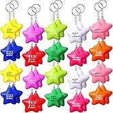 Zomiboo 20 Pcs Motivational Stress Balls Bulk Keychain Foam Star with Relief Quotes Employee Appreciation Gift for Relieve Anger
