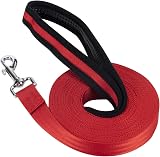 Vivifying Dog Training Lead 32FT 10m Nylon Leash Red with Padded Handle