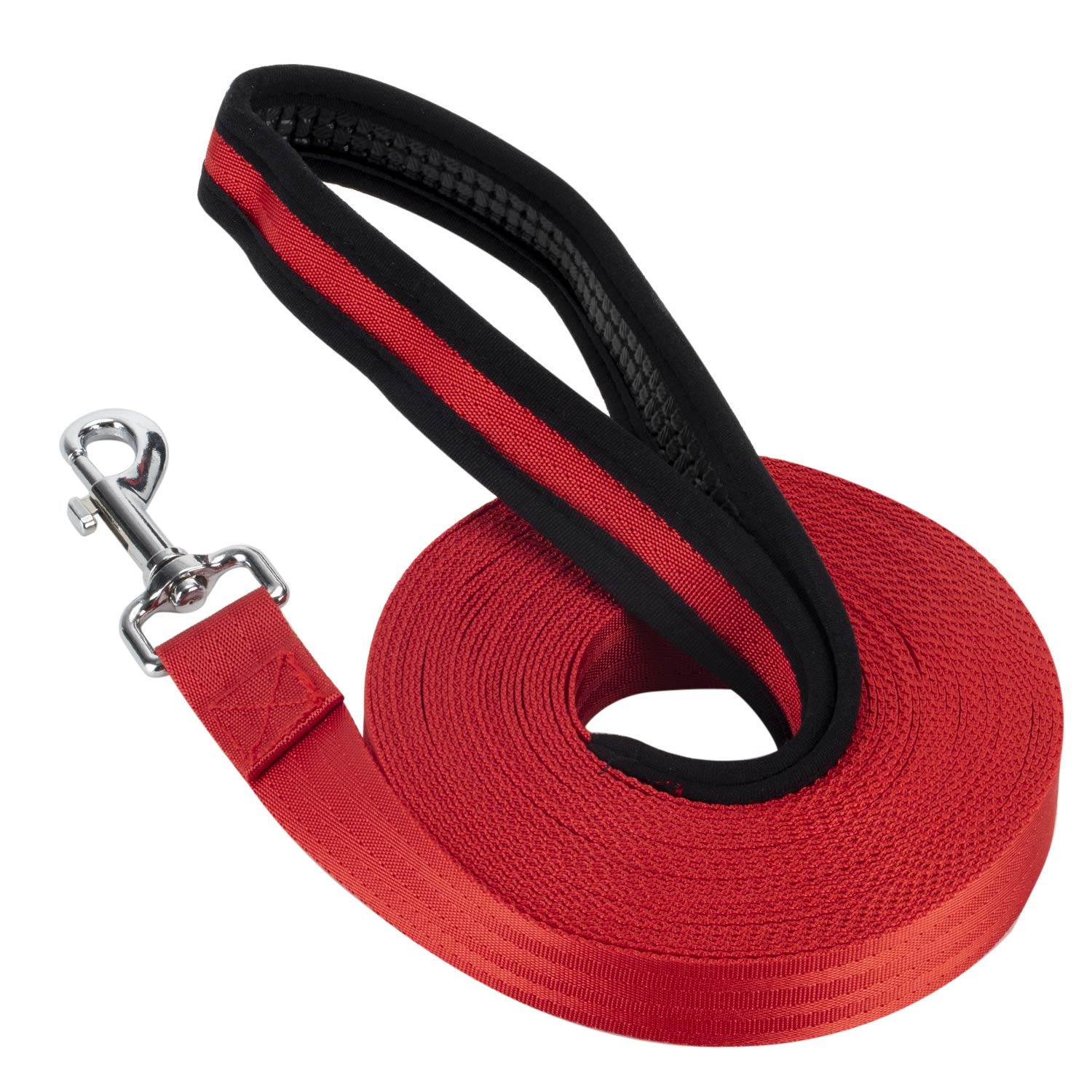 Vivifying Dog Training Lead - 32FT/10M Nylon Training Leash for Pet Tracking & Obedience (Red)