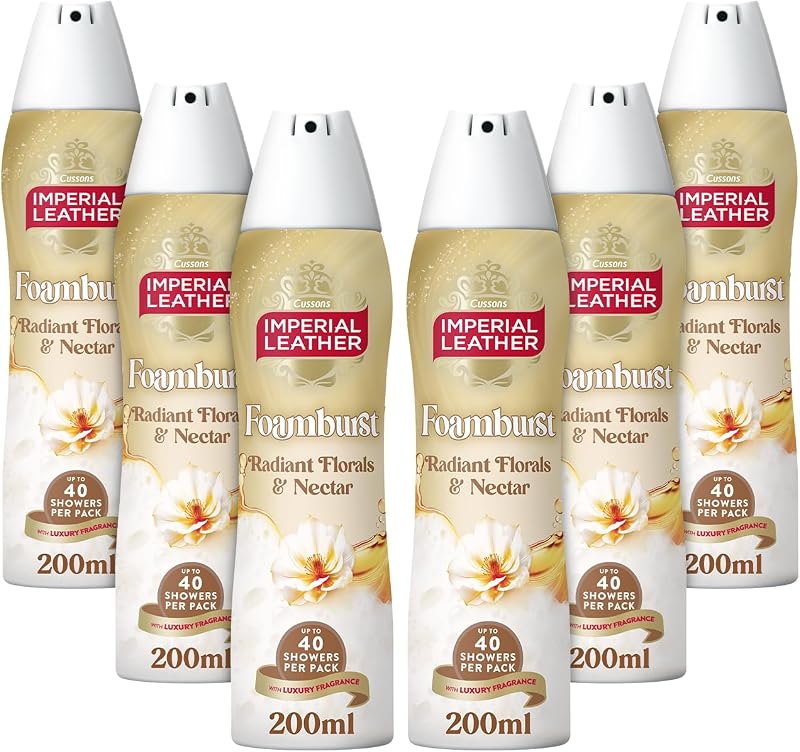 Imperial Leather Foamburst Gel to Foam Shower Wash 6 x 200ml Cotton Flower