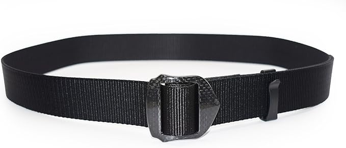 Jjmg New Men S Security Friendly Real Carbon Fiber Buckle Durable Nylon Webbing Metal Free Belt Black 1 5 At Amazon Men S Clothing Store