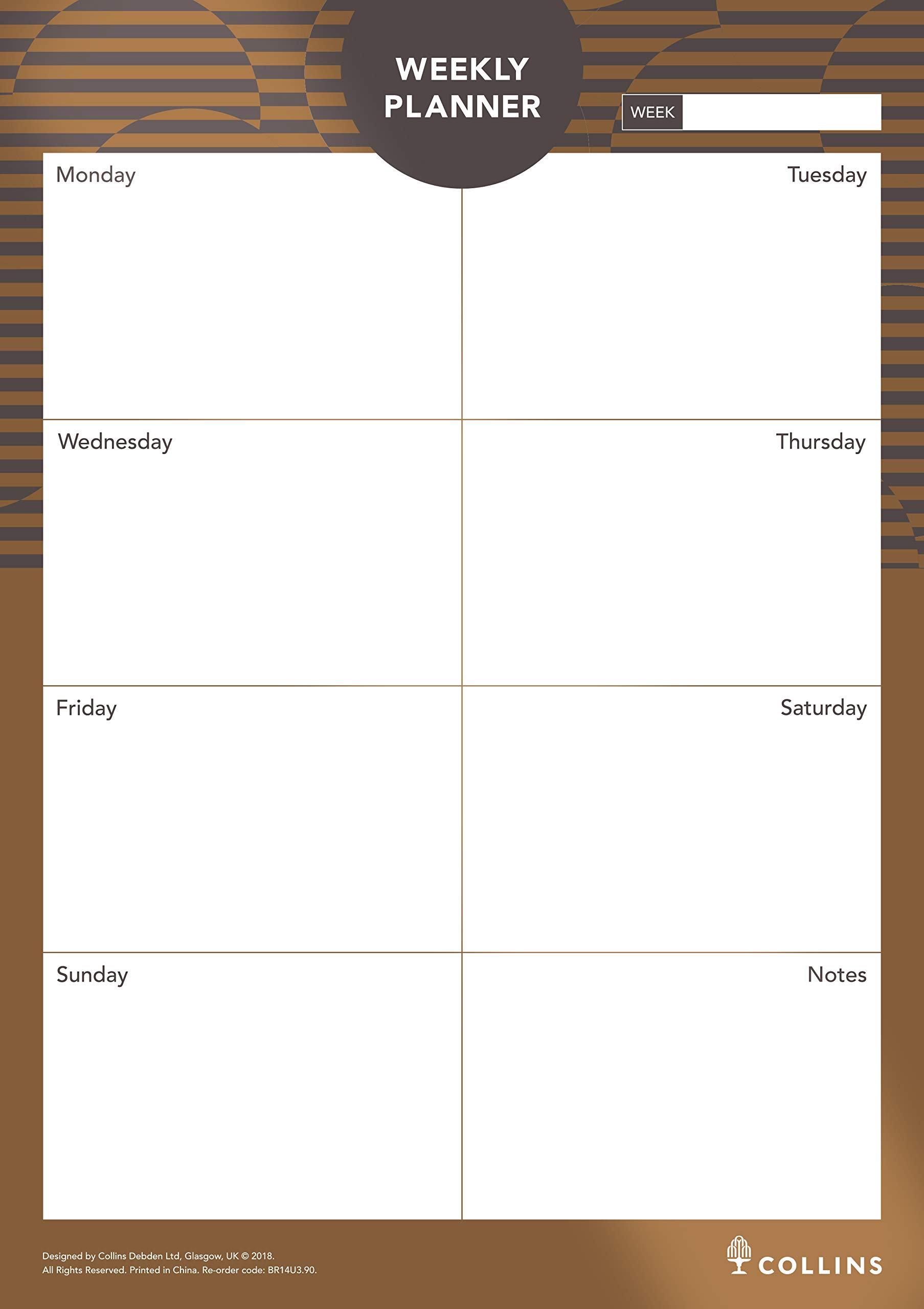 Brilliance - Weekly Planner Pad A4 Weekly-Brown- BR14U3.90